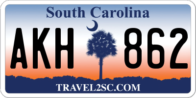 SC license plate AKH862