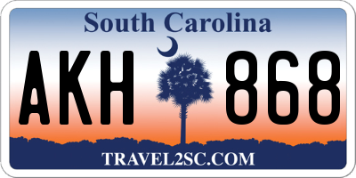 SC license plate AKH868
