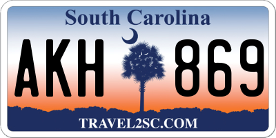SC license plate AKH869