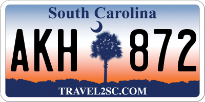 SC license plate AKH872