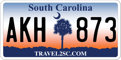 SC license plate AKH873