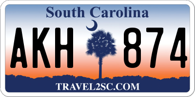 SC license plate AKH874