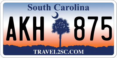 SC license plate AKH875