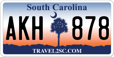 SC license plate AKH878