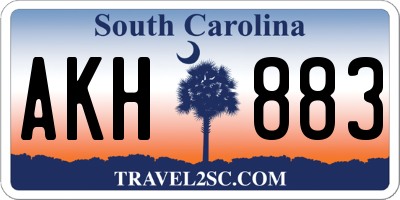 SC license plate AKH883