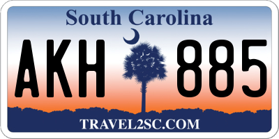 SC license plate AKH885