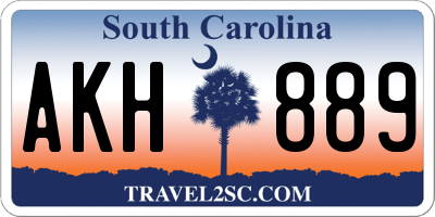 SC license plate AKH889
