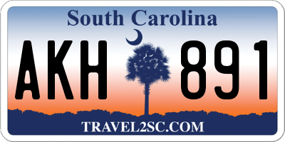 SC license plate AKH891