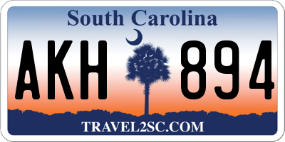 SC license plate AKH894