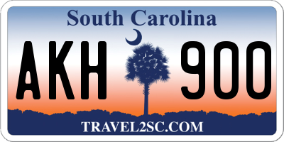 SC license plate AKH900