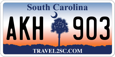 SC license plate AKH903