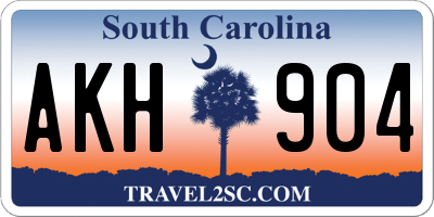 SC license plate AKH904