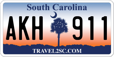 SC license plate AKH911
