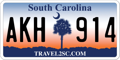 SC license plate AKH914