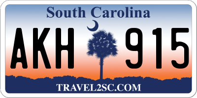 SC license plate AKH915