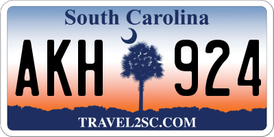 SC license plate AKH924