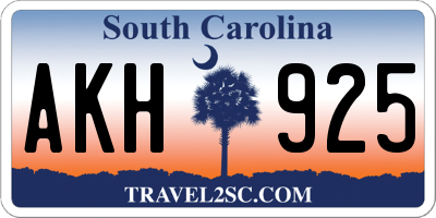 SC license plate AKH925