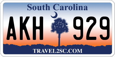 SC license plate AKH929