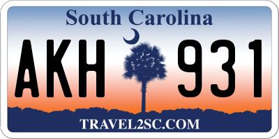 SC license plate AKH931