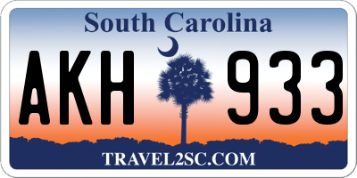 SC license plate AKH933