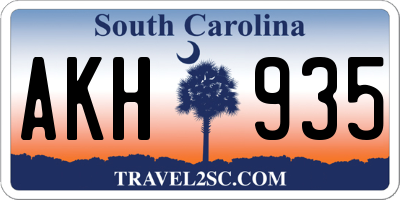 SC license plate AKH935
