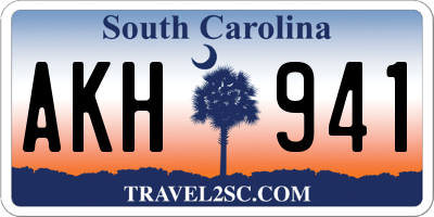 SC license plate AKH941