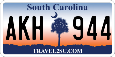 SC license plate AKH944