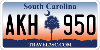 SC license plate AKH950