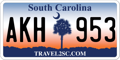 SC license plate AKH953