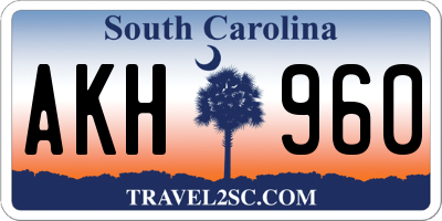 SC license plate AKH960