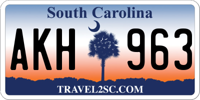 SC license plate AKH963