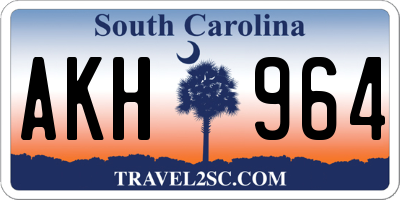 SC license plate AKH964