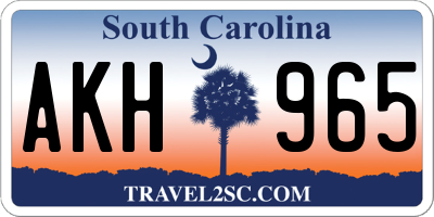 SC license plate AKH965