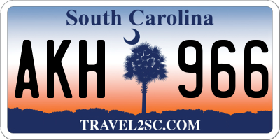 SC license plate AKH966