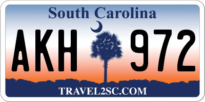 SC license plate AKH972
