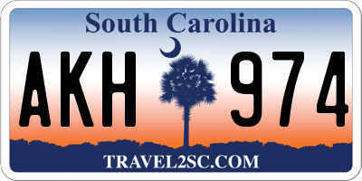 SC license plate AKH974