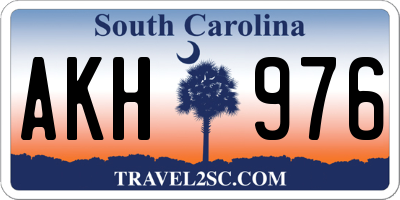 SC license plate AKH976