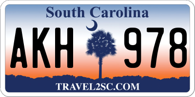 SC license plate AKH978