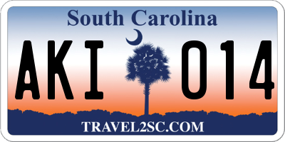 SC license plate AKI014