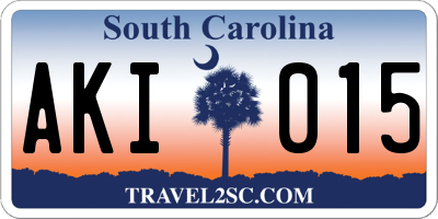 SC license plate AKI015