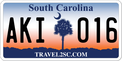 SC license plate AKI016