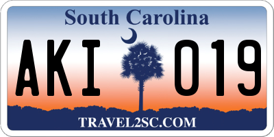 SC license plate AKI019