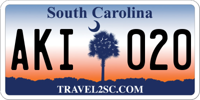 SC license plate AKI020