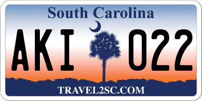 SC license plate AKI022