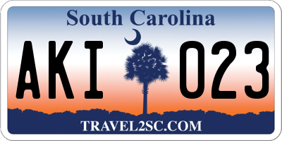 SC license plate AKI023
