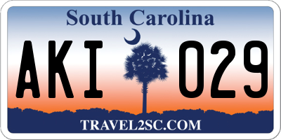 SC license plate AKI029