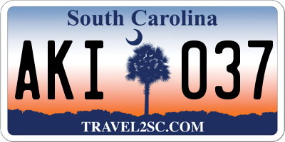 SC license plate AKI037