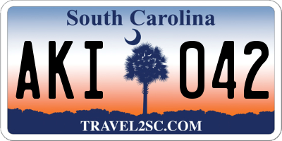 SC license plate AKI042