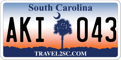 SC license plate AKI043