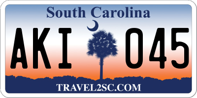 SC license plate AKI045